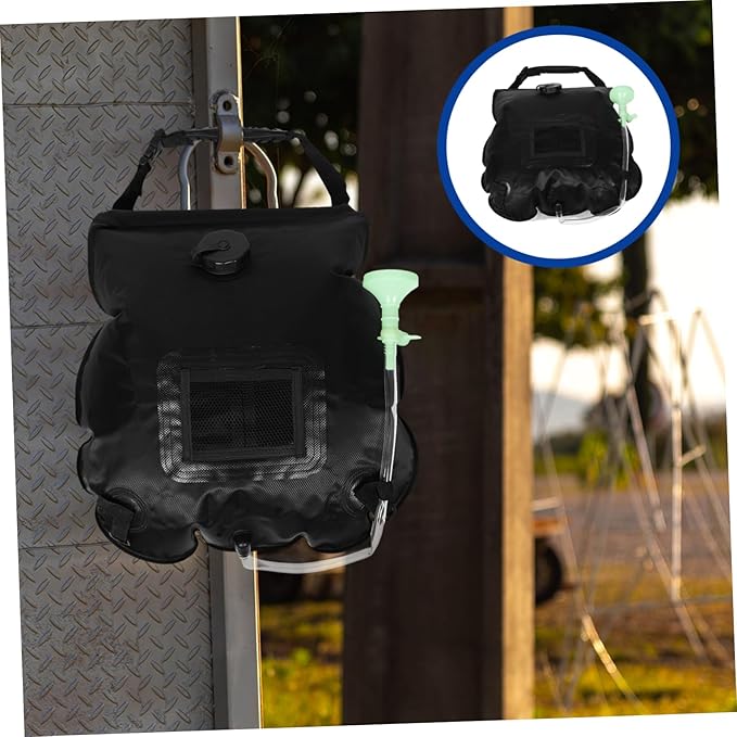 Solar Camping Shower Bag Removable Hose and Off Switchable Shower Portable Outdoor for Hiking Beach and Other Activities