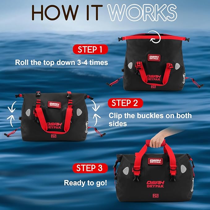 40L Waterproof Duffel Bag &amp 25L Dry Bag