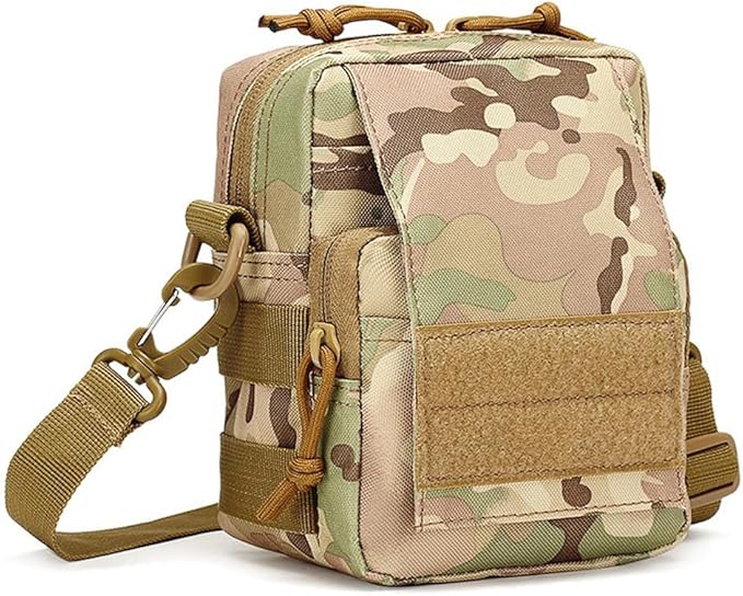 Small Canvas Messenger Bag Tactical Shoulder Bag Crossbody Casual Pack Waist Pack (CP)