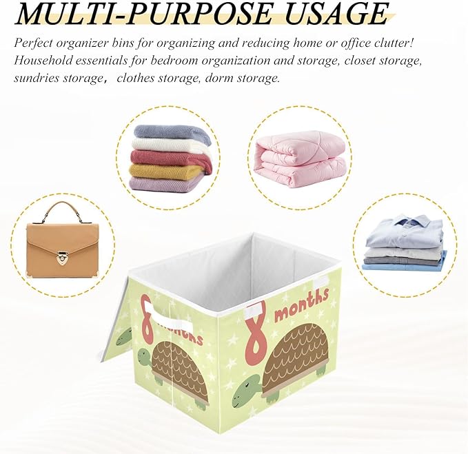 8_months Storage Boxes with Lids Stackable Closet Organizers Bins with Lids for Clothes for School Supply Office Basket