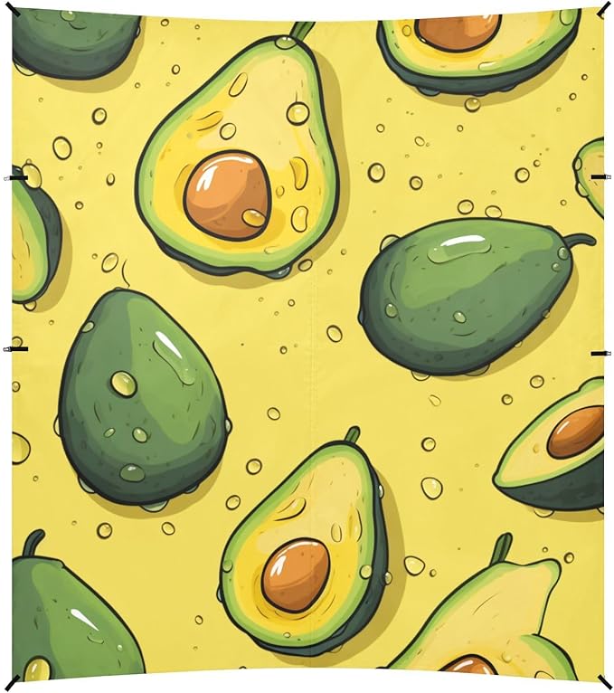 ALAZA Avocado on Yellow Beach Tent Sun Shelter Portable Canopy Sunshade for Outdoor Camping Picnics Backyard Fun 10x9 ft