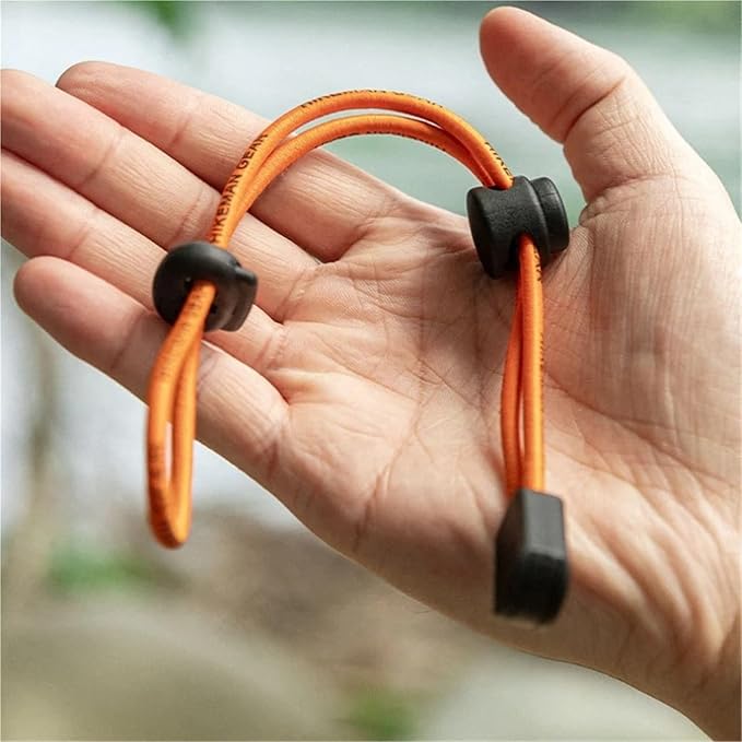 Backpack Bungee Cord 20 PCS Outdoor Backpack Elastic Rope Fixed Buckle Camping Equipment Hiking(Black)