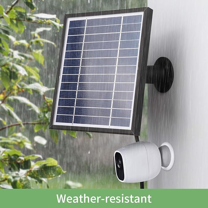 iTODOS Solar Panel for Arlo Pro 11.8Ft Outdoor Power Charging Cable and Adjustable Mount Not for Arlo Ultra or Pro3 (Black)