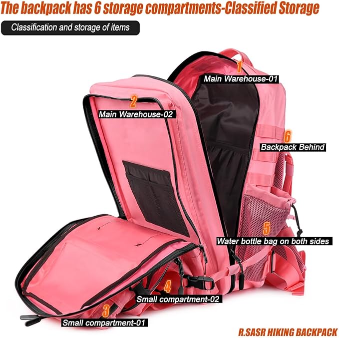 45L Tactical Backpack for Men Women Military Assault Pack with MOLLE Large 3 Day Bug Out Bag for Hiking Camping