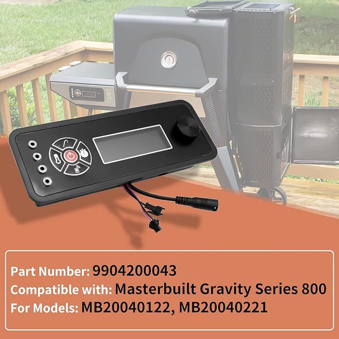 9904200043 Controller Compatible with Masterbuilt Gravity Series 800 Digital Charcoal Grill + Smokers Digital Control Panel (Non-Wifi) for Model: MB20040122 MB20040221 Replacement Part