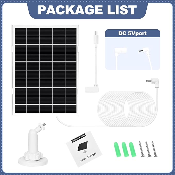 2 Pack 8W Solar Panel for Ring Camera Outdoor Wireless Compatible with Outdoor Cam (Stick Up Cam) Outdoor Cam Plus Stick Up Cam Pro Spotlight Cam Battery/Plus/Pro Fast Charging