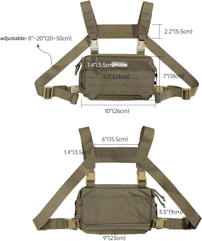 EXCELLENT ELITE SPANKER Tactical Chest Rig Pack EDC Chest Bag Molle Utility Chest Pouch for Outdoor Hunting Workouts Hiking