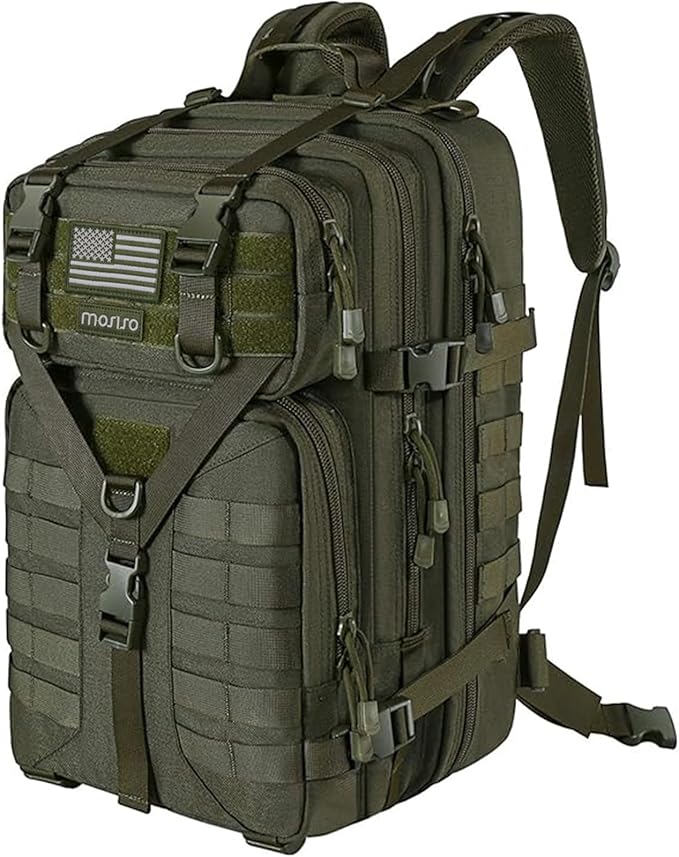 MOSISO 50L Tactical Backpack Large Men 3 Day Assault Rucksack Military DaypackArmy Green