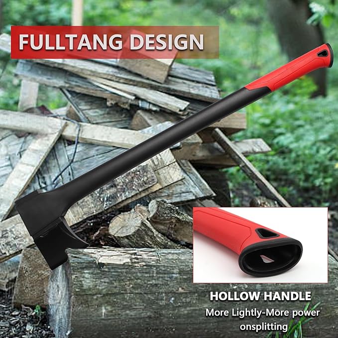 Camping Hatchet 28 InchSurvival Hatchet Tactical for Wood Chopping and KindlingHatchet Axewith V Grind Blade Lightweight Nylon Fiber Handlefor Outdoor Survival Gardening Hiking(M)