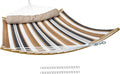 Sunnydaze Outdoor Hammock with Spreader Bar - 450-Pound Capacity Curved Spreader Bar Hammock - Calming Desert