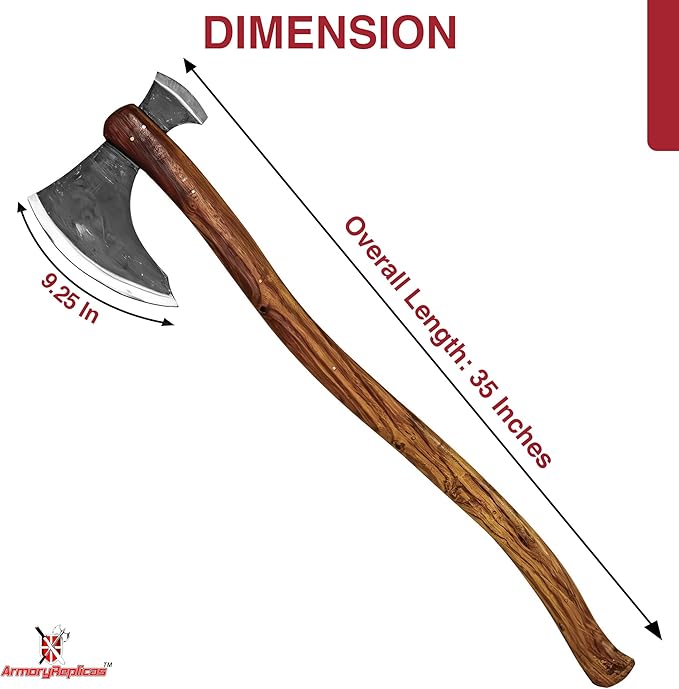 Armory Replicas™ Woodsman Outdoor Double-Bitted Axe – High Carbon Steel Twin Blades with Sheesham Wood Handle 35