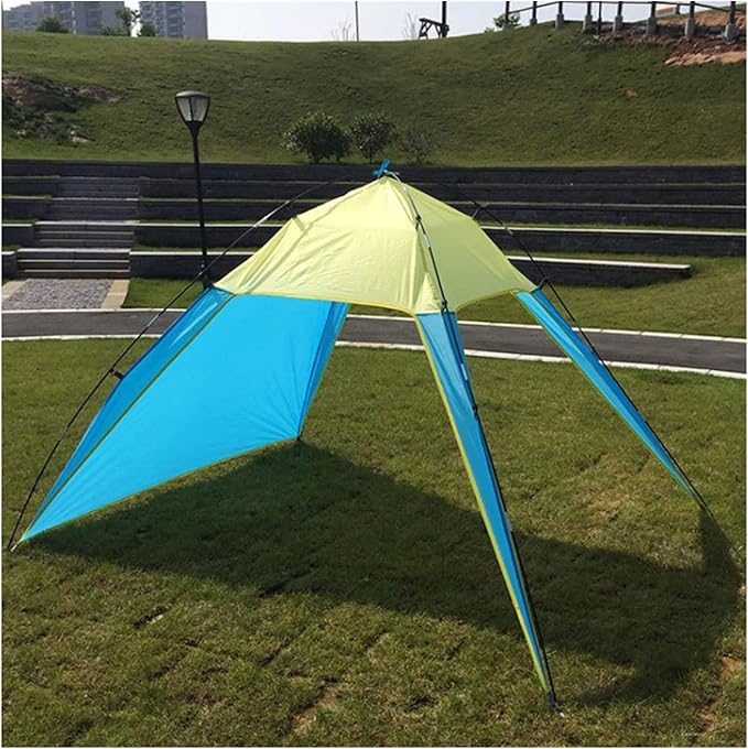 Assembled Beach Tent Portable Triangle Sun Shade Shelter Camping Canopy Open Beach Awning for Backpacking Hiking &amp Outdoor