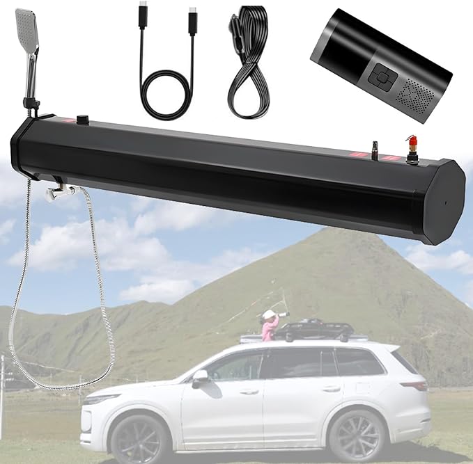 Portable Pressurized Water Tank with Electric Pump for Camping Showers and Off-Road Vehicles