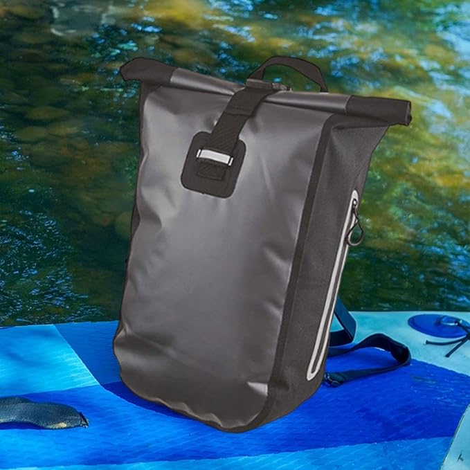 Rolltop Backpack Waterproof Dry Bag 20 L Portable Waterproof Storage Bag for Surfing Kayaking Beach Sailing Ski Black