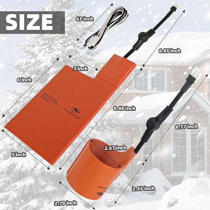 Cold Weather Kit for Generac- Battery Warmer Pad 7101 &amp Oil Heater Pad 7102Battery and Oil Filter Heater Kit for Generac 9KW-22KW Air Cooled Standby Generators