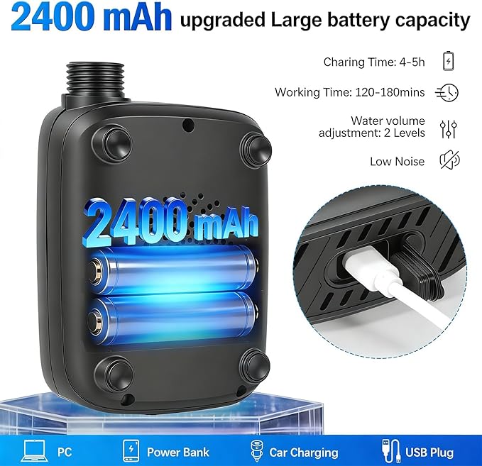 Travel Shower Equipment with Easy Setup for Backpacking Compact Travel Gear with Heat ABS Unit with Water Saving