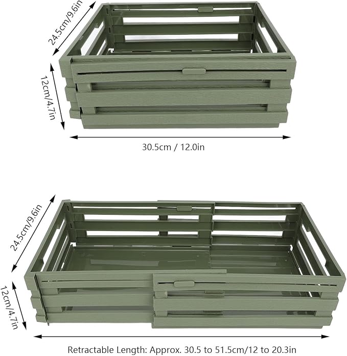 Retractable Storage Box PP Stackable Sundries Storage Bin Expandable Bin Pantry Organizer Container Box for Outdoor Camping Plant Snack Beverage Underwear Sock