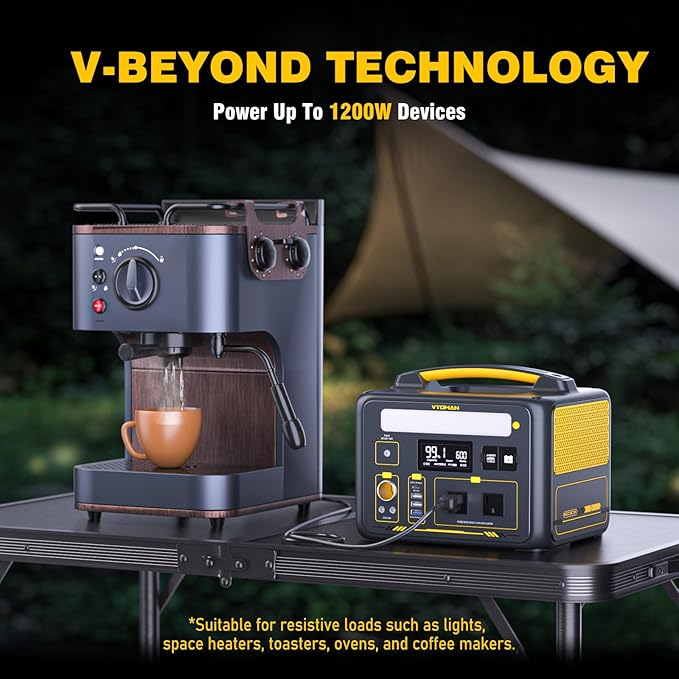 VTOMAN Jump600X 600W Portable Power Station with 640Wh Extra Battery 939Wh Solar Generator LiFePO4 Battery Peak 1200W AC Outlet PD 60W USB-C 3x12V/10A DC for Outdoor Camping Off-grid Home Backup