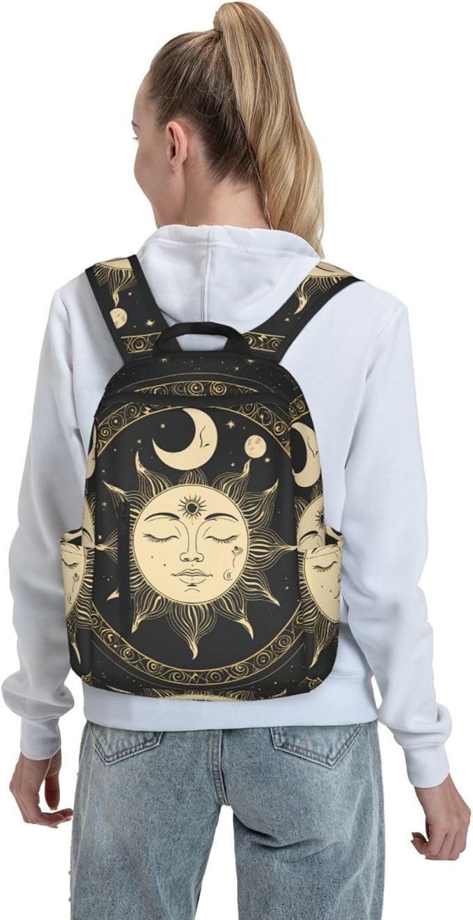 Anti Theft Laptop Backpack Travel Backpacks Bookbag for Women &amp Men College Backpack (tarot card magic boho Vintage Sun Moon Stars)