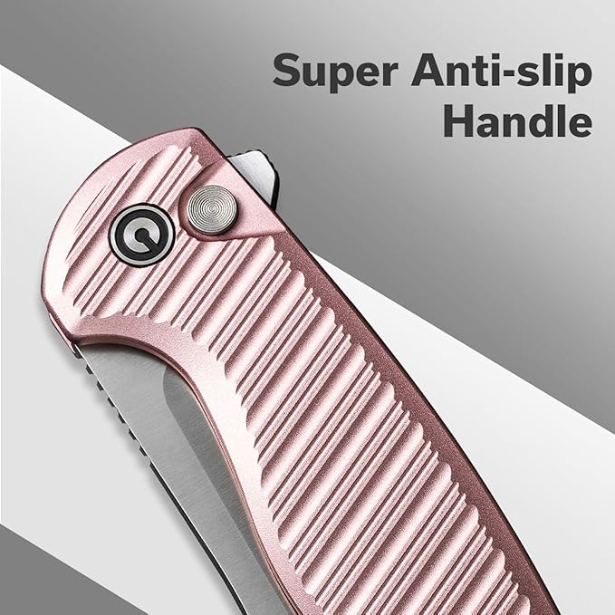 CIVIVI Stormhowl Pocket Knife Folding Knife with 3.3 Nitro-V Steel Blade Aluminum Handle Flipper and Button Opener Cool Knife for GiftEDC C23040B-3