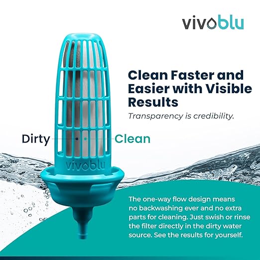 VivoBlu Core Family Filter Emergency Water Filtration System: Gravity Water Filter for Camping Backpacking and Hiking - Travel Filter for Purification Outdoors or in Emergencies