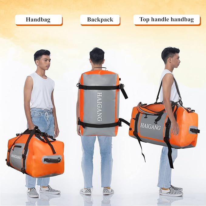 110L Waterproof Duffel Bag Travel Dry Bag Large Capacity Adjustable Thickened Straps and Handles Zip Closure Air Valve Fully Waterproof Perfect for Boating Rafting Motorcycle Kayaking