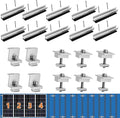 Solar Panel Bracket Kit - 10 Pcs Aluminium Mounting Rail 120mm Z-Bracket Set Center Clamps Solar Mounting Rail Connector for Metal Tin Flat Sheet Roofs