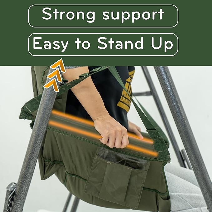Tranquillo 2 in 1 Hammock and Swinging Chair with Collapsible Steel Stand &amp Carrying Case Portable &amp Adjustable 30s Set Up for Outdoor Indoor Porch Swing Patio Garden Camping Trip Gree