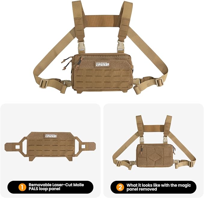 EXCELLENT ELITE SPANKER Tactical Chest Rig Pack EDC Chest Bag Molle Utility Chest Pouch for Outdoor Hunting Workouts Hiking
