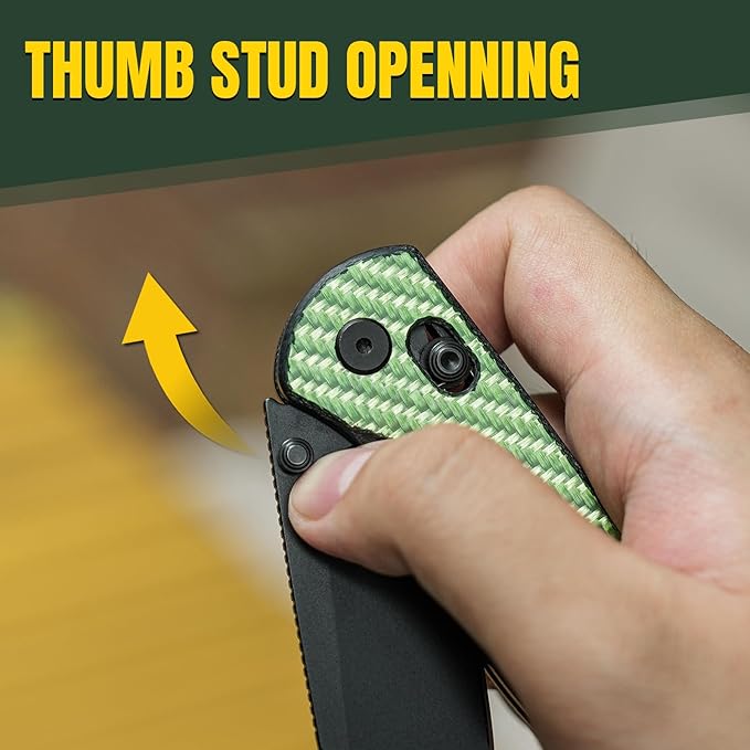 Kizer Drop Bear EDC Pocket Knife 2.97” Nitro-V Steel Blade G10 Carbon Fiber Handle Folding Knife with Thumb Stud Opener Lightweight Clutch Lock Camping Hunting Knife for Men Women Gift V3619A4