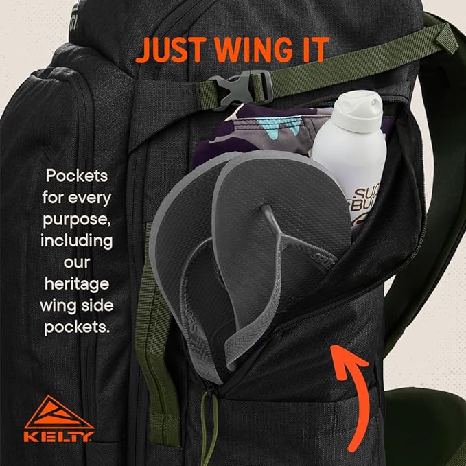Kelty | Redwing Traveler Backpacks Travel Pack for Adventure Travel | Burnt Olive &amp Black