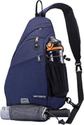 WATERFLY Sling Bag Crossbody Backpack: Over Shoulder Daypack Casual Cross Chest Side Pack (Large Blue)