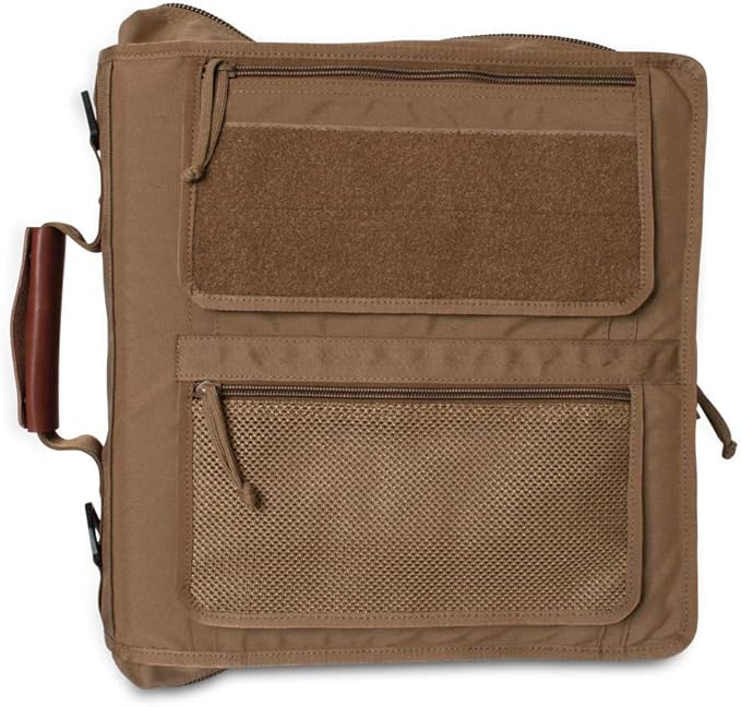 TACTICAL NOTEBOOK COVERS Tactical 3-Ring Binder Cover System | Zippered Padfolio Organizer Bag with Leather Handle | Fits 1.5” to 2” Binders | Durable Field Use Organizer (Coyote Brown)