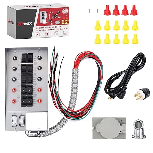 31410CRK Generator Transfer Switch Kit 30 Amp 10-Circuit8000 Watts - Gray