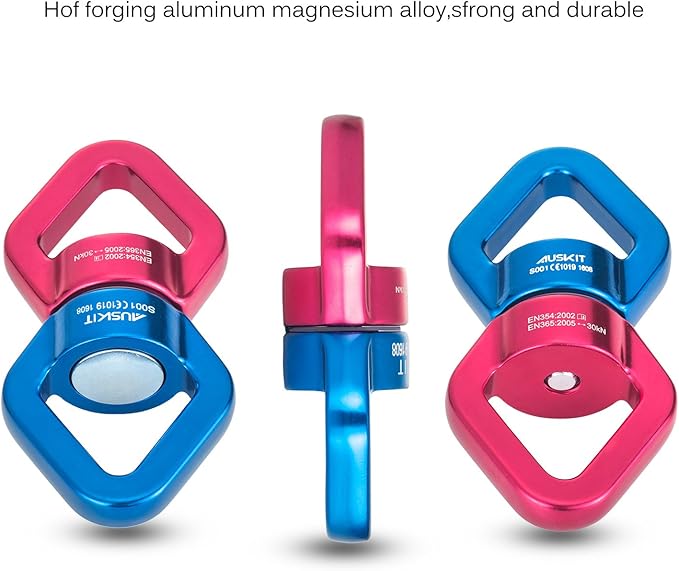 Blue Red Swing Swivel 30 KN Safest Rotational Device Hanging Accessory