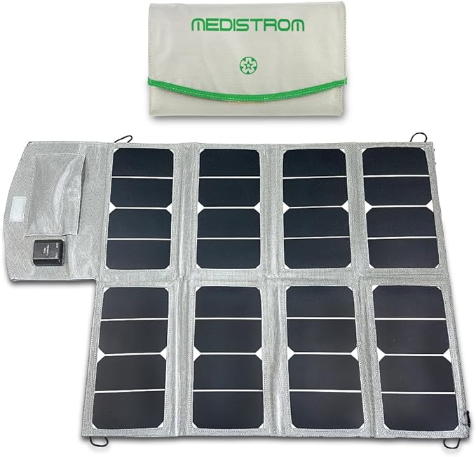 50W Foldable Solar Panel for Medistrom Pilot Flex and Pilot Lite CPAP Battery – Solar Charger Compact Travel Solar Panel for Camping and Backup Power