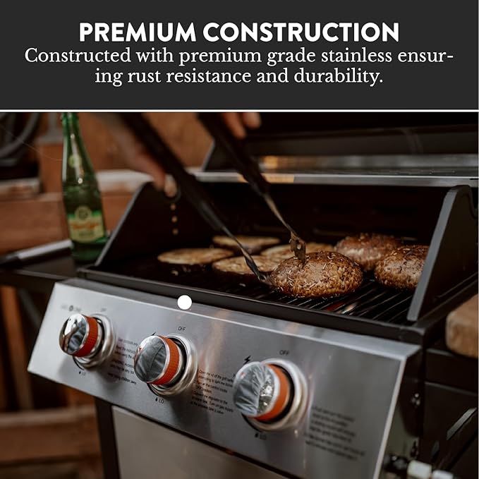 GasOne GP-1030S One 3 Burner Stainless Steel– Outdoor Cabinet Style with Wheels-High-Temperature Paint Coating Gas BBQ Grill – Elegant and Luxurious Design Black