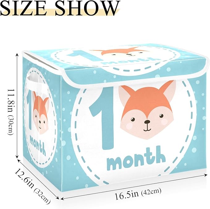 1_month Storage Container with Lid Foldable Organization Storage Storage Bins for Clothes for Home Studyroom Dormroom