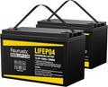 12V 100Ah LiFePO4 Battery - Small RV Battery with 100A BMS 15000+ Deep Cycles Solar Energy Storage Lithium Phosphate Batteries for Home Motor Travel Trailer Camping Off-Grid Power（ 2PC