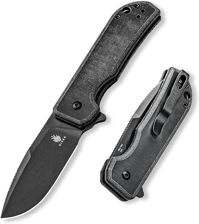 Kizer Nice Guy Pocket Folding Knife 2.84 Nitro V Blade Lightweight Sharp Camping and Hiking Knife Comfort Micarta Handle Liner Lock Flipper knives V3011A3