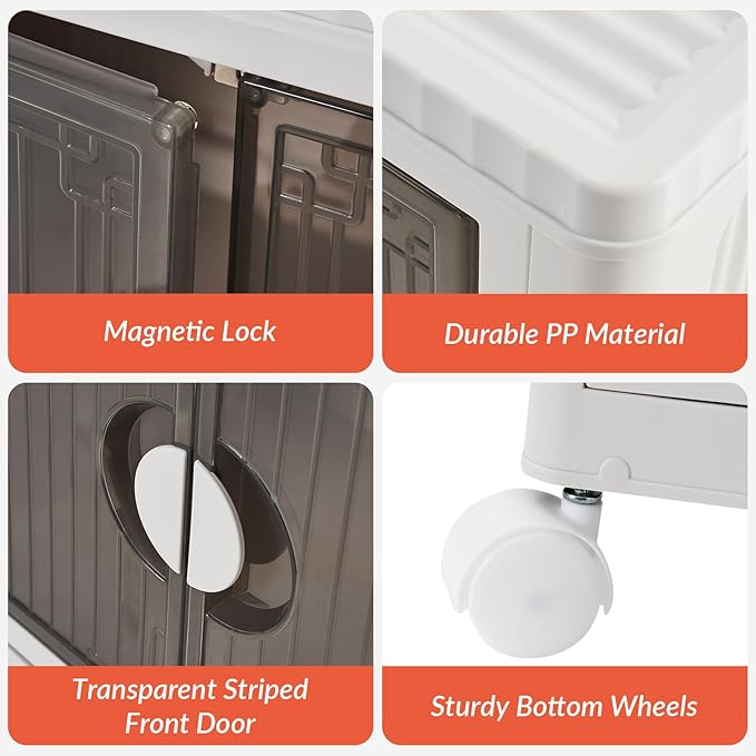 EcoHarbor Living Storage Bins With Lids 16 Gal Collapsible Plastic Bins for Closets With Door Dorm Room Essentials 1 Pack