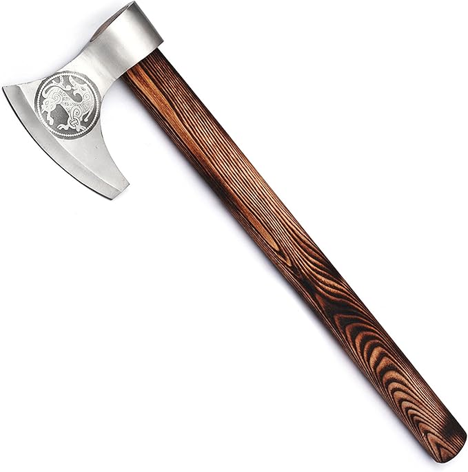 Armory Replicas™ Warhorse Functional Axe | High Carbon Forged Steel Bearded Axe w Leather Sheath