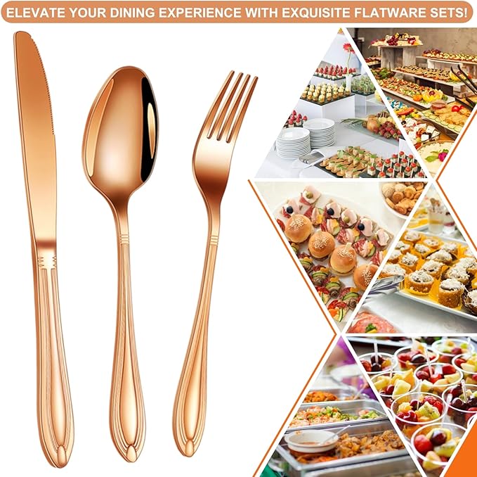 20-Piece Stainless Steel Flatware Set - 18/10 Rustproof Silverware for 4 (5-Piece Setting) | Dishwasher Safe Ergonomic Grip | Wedding &amp Household Cutlery Set in Gift Box