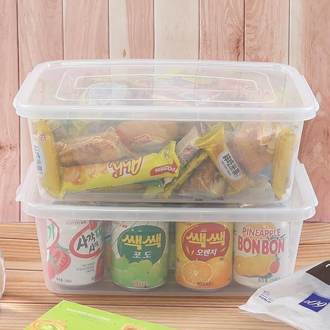 4 Packs 6.5 Quart Clear Storage Bin Plastic Latching Storage Bin Box with Lid