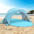 Raynesys Beach Tent Sun Shelter Beach Shade Tent with UPF50+ UV Protection Sun Shelter for 1-6 Person Beaches Shade with 2 Zippered Doors Portable Tents for Camping Fishing Light Blue