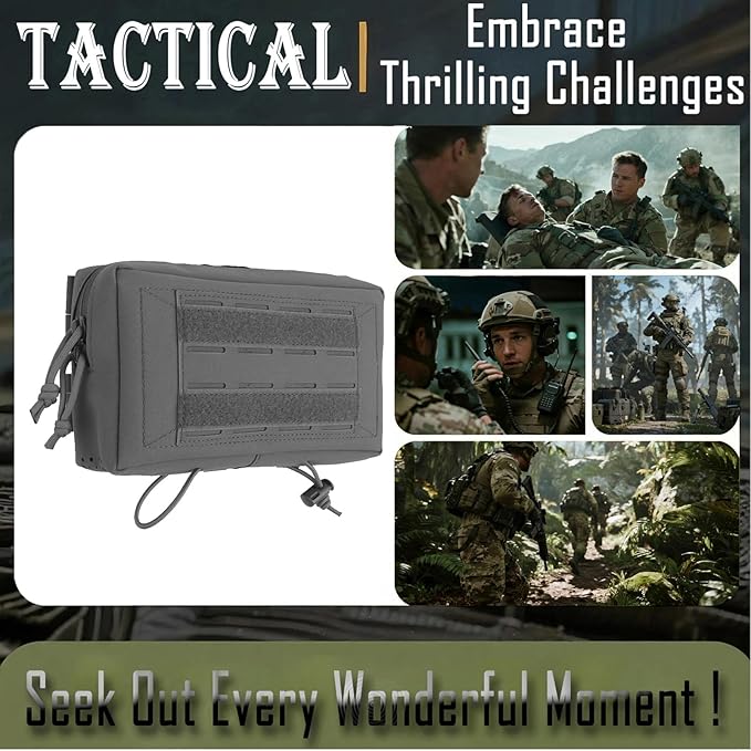 Tactical Drop Pouch Sub Abdominal Carrying Kit Bag Outdoor Multi-Functional Tactical Fanny Pack with Hook and Loop Panel for Vest
