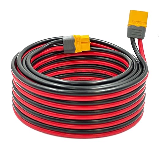 XT60 Extension Cable 12AWG XT60 Female to Male Connector Adapter Compatible for Power Station Solar Panel RC Battery (20FT)