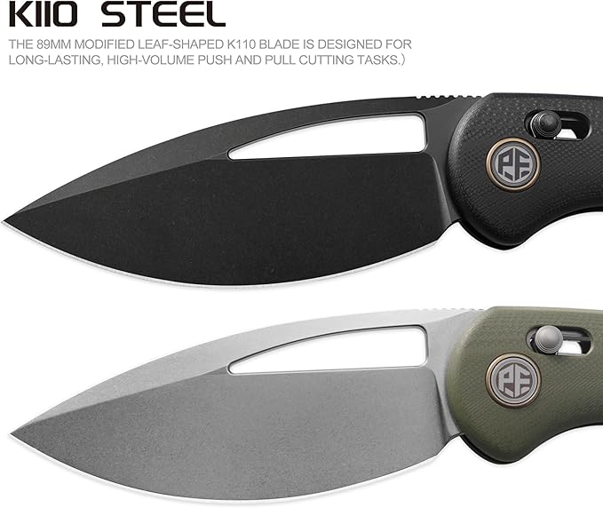 Petrified fish PFP13 Viper Folding Knife3.5 K110 Steel Black Stonewashed Blade G10 Handle Pocket Knife for Camping EDC Outdoor (Black Black Stonewashed)
