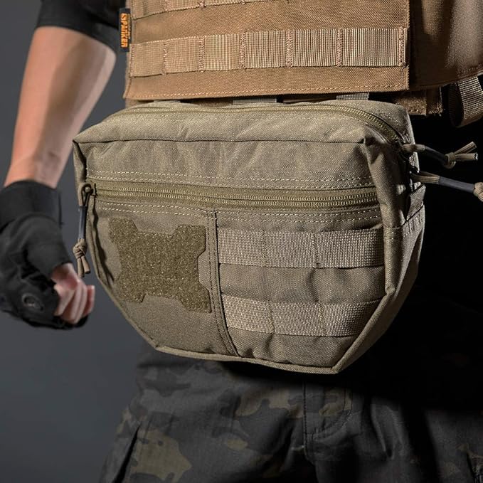 EXCELLENT ELITE SPANKER Tactical Drop Dump Pouch Molle Tool Pouch with Hook &amp Loop Carrying Kit Bag for Tactical Vest Chest Rig