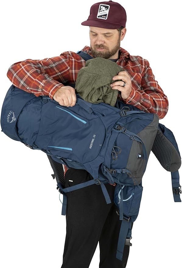 Osprey Kestrel 38L Men's Backpacking Backpack Black L/XL